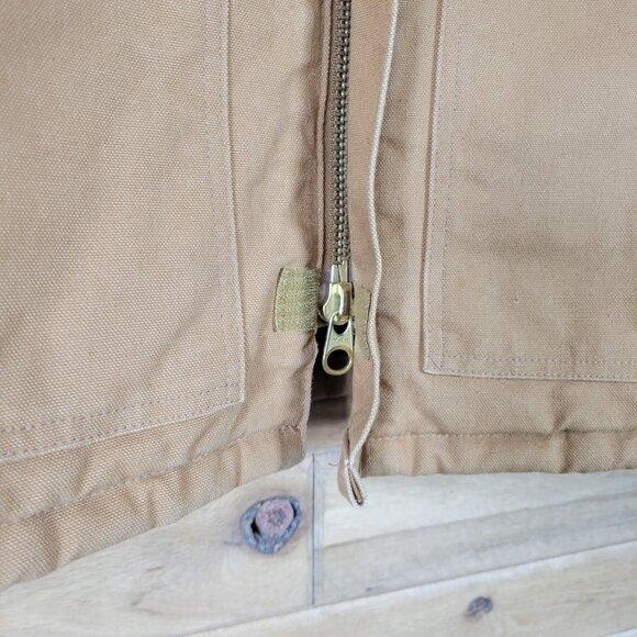 Carhartt Mens XL Tan Duck Canvas Work Jacket Corduroy Collar Quilted Lining - Picture 16 of 16